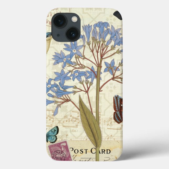 Coques Case-Mate iPhone Fleurs, papillons et collage d'oiseaux (Verso)
