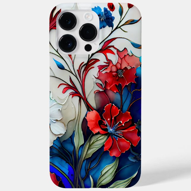 COQUES Case-Mate iPhone FLEURS PATRIOTIQUES ROUGE BLANC BLEU POPPY (Verso)