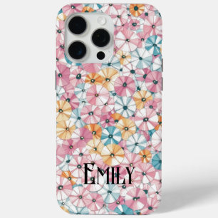 Coque iPhone 15 Pro Max Fleurs printanières élégantes de couleur pastel lu