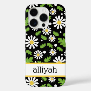 Coques iPhone 16 Pro Fleurs Rétro Hippie Motif Marguerite