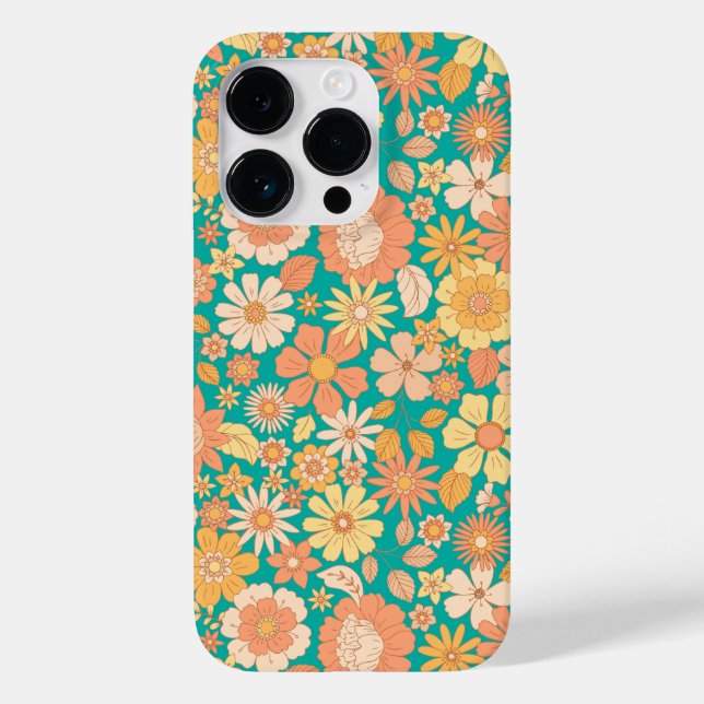 Coques Case-Mate iPhone fleurs rose et orange motif (Verso)