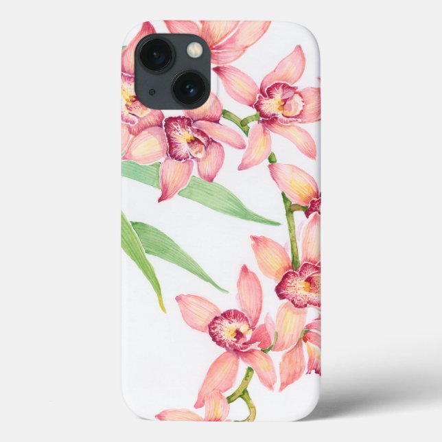Coques Case-Mate iPhone Fleurs roses d'aquarelle (Verso)