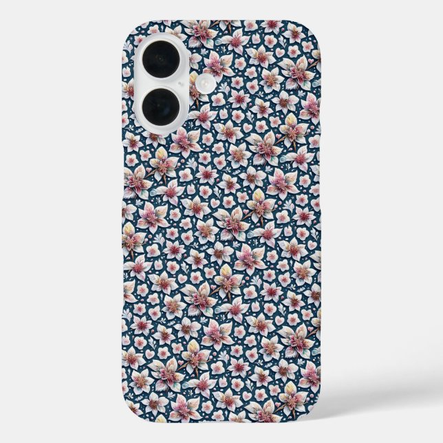 Coques Case-Mate iPhone Fleurs roses et blanches sur couverture arrière -  (Verso)
