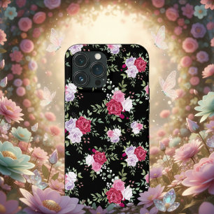 Case-Mate iPhone Case Fleurs roses et rouges élégantes Botanique Vintage