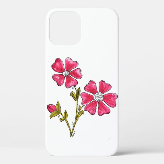 Coques Case-Mate iPhone Fleurs roses mignonnes (Verso)