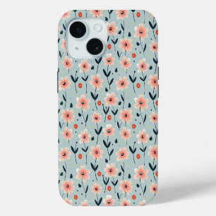 Coque Pour iPhone 15 Fleurs roses Motif Floral