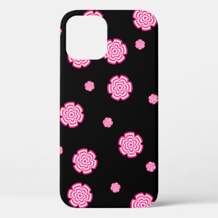 Case-Mate iPhone Case Fleurs roses stylisées arrière - plans foncées.