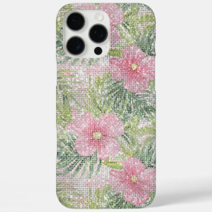 Coques iPhone 16 Pro Max Fleurs roses tropicales