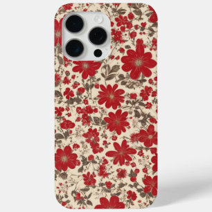 Coque iPhone 15 Pro Max fleurs rouges