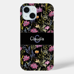 Coque Pour iPhone 15 Fleurs Sauvages Jolies Floral Élégant Chic avec Mo