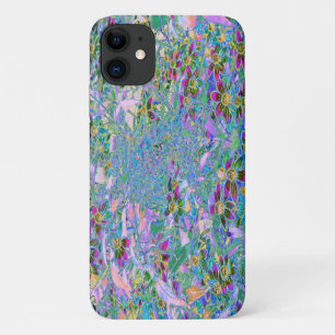 Case-Mate iPhone Case Fleurs sauvages rétro violet, vert et bleu sur ros
