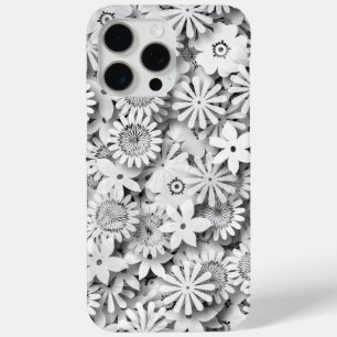 Coque iPhone 15 Pro Max Fleurs super Jardin Monocrome