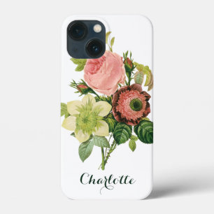 Case-Mate iPhone Case Fleurs vintages, Anémones Roses Clematis par Redou