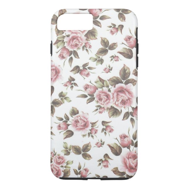 Coques Case-Mate iPhone Fleurs vintages chics de roses de brun de rose en (Dos)