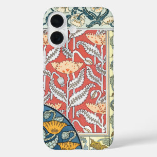 Coques iPhone 16 Fleurs vintages florales Art Nouveau Pavot