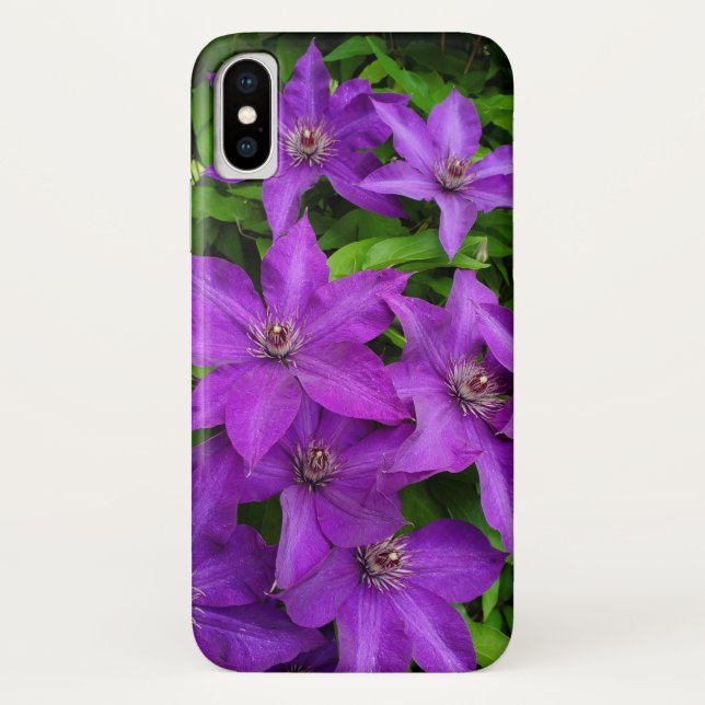 Coques Case-Mate iPhone Fleurs violettes Clematis photo (Dos)