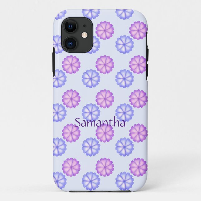Coques Case-Mate iPhone Fleurs Violettes Et Bleues (Dos)