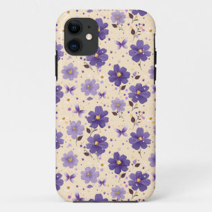 Case-Mate iPhone Case Fleurs violettes et papillons Téléphone cellulaire