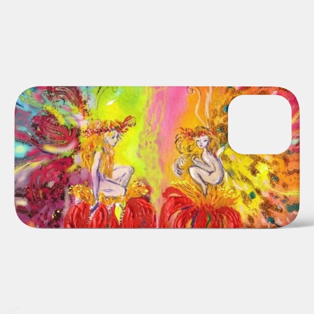 Coques Case-Mate iPhone FLEUVES D'AUBE / Fleurs FLEUES Rose Jaune (Verso (horizontal))