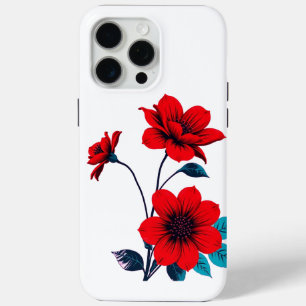 Coque iPhone 15 Pro Max Flo à Fleur Rouge Gras