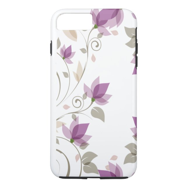 Coques Case-Mate iPhone Floral Abstrait à la mode violet (Dos)