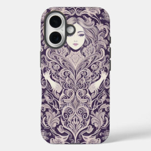 Coques iPhone 16 Floral Abstrait ornemental