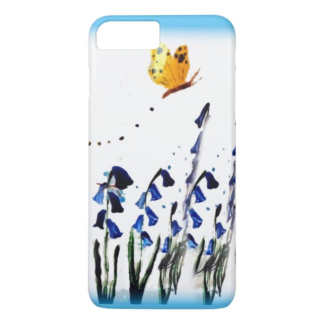Coques Case-Mate iPhone Floral Art Butterfly survolant Bluebells (Dos)