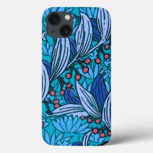iPhone 13 Case Floral bleu ancien Boho moderne