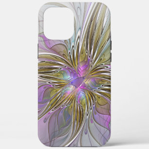Case-Mate iPhone Case Floral Coloré Abstrait Fractal Avec Rose & Or
