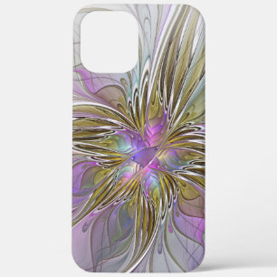 Case-Mate iPhone Case Floral Coloré Abstrait Fractal Avec Rose & Or