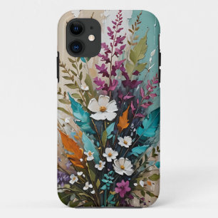 Case-Mate iPhone Case Floral coloré sur Beige Bleu Turquoise