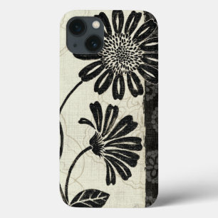Coques Pour iPhone Floral contemporain en noir et blanc