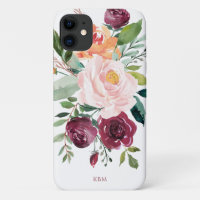 Floral d'aquarelle rustique avec Monogramme