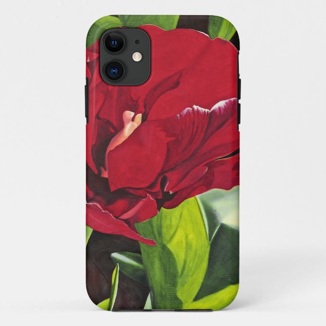 Coques Case-Mate iPhone Floral de pivoine rouge (Dos)