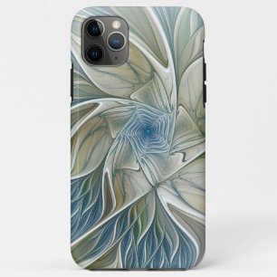 Case-Mate iPhone Case Floral Dream Motif Abstrait Blue Khaki Fractal