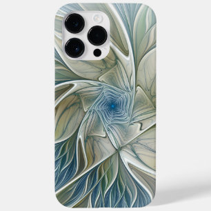 Coque Pour Pour iPhone 14 Pro Max Floral Dream Motif Abstrait Blue Khaki Fractal