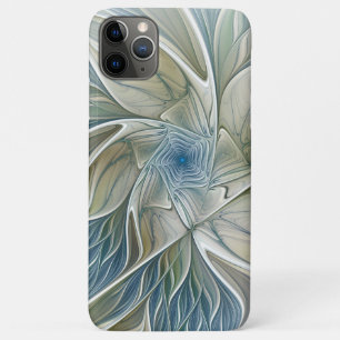Case-Mate iPhone Case Floral Dream Motif Abstrait Blue Khaki Fractal
