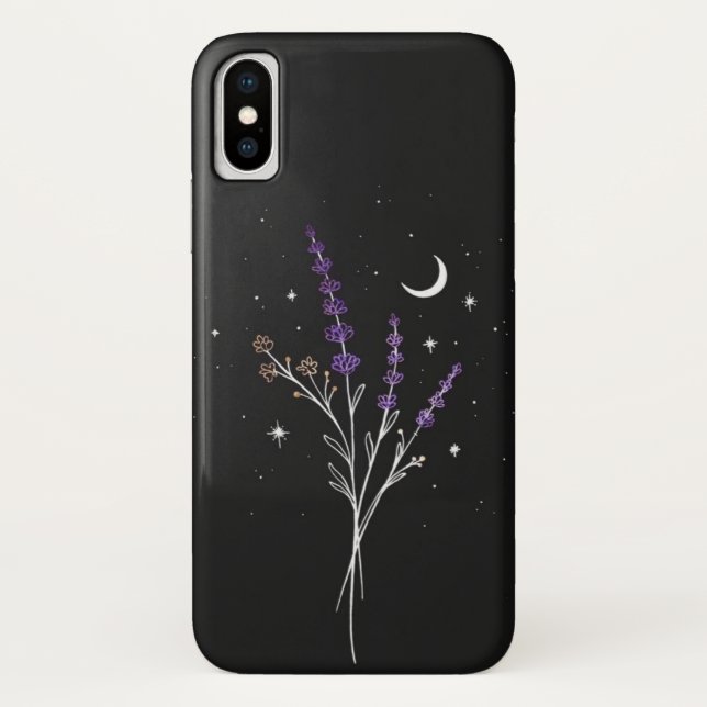 Coques Case-Mate iPhone Floral et lune violet rustique      (Dos)