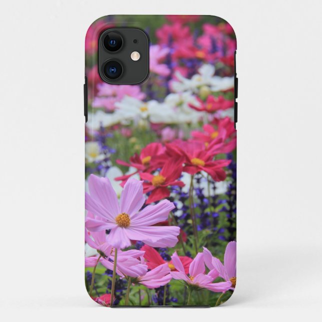 Coques Case-Mate iPhone Floral, fleurs sauvages, roses, blanc, bleu, vert (Dos)