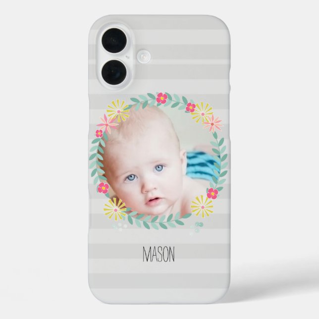 Coques Case-Mate iPhone Floral Garland Nouvelle photo bébé (Verso)