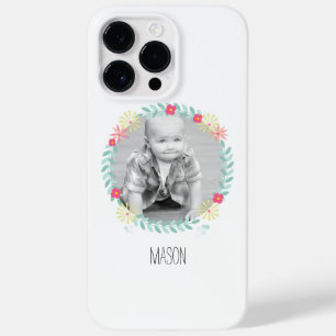 Coque Pour Pour iPhone 14 Pro Max Floral Garland Nouvelle photo bébé