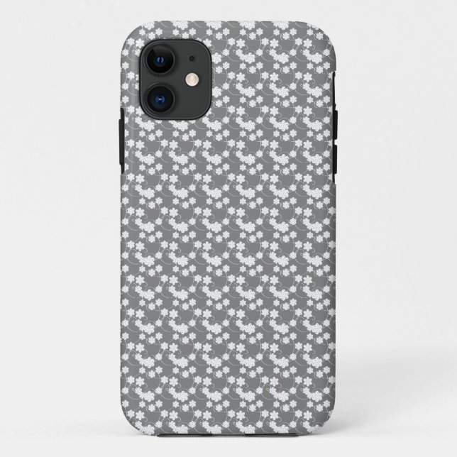 Coques Case-Mate iPhone Floral gris (Dos)