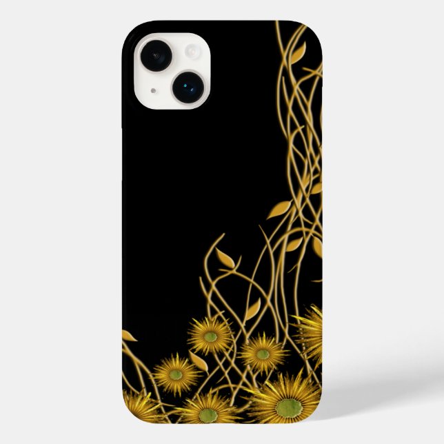 Coques Case-Mate iPhone Floral jaune or & Vin Oeuvre Abstraite (Verso)