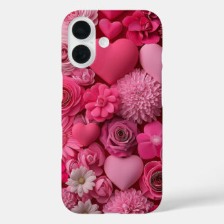 Coques iPhone 16 "Floral Love Elegance" 🌸 ❤️
