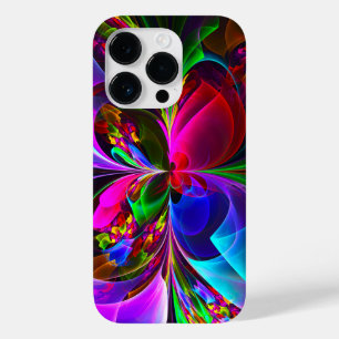 Coque Pour iPhone 14 Pro Floral moderne Art Abstrait Rouge Bleu Motif #12