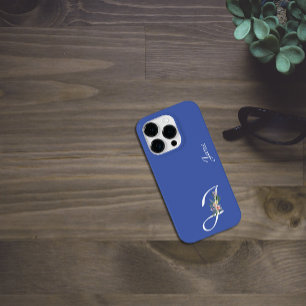 Coque Pour iPhone 14 Pro Floral Monogramme J Retraite