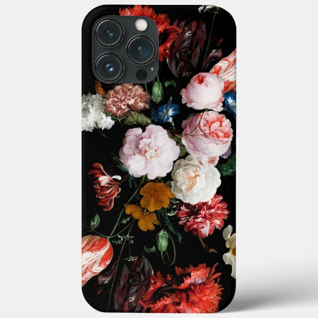 Coques Case-Mate iPhone Floral Moody foncé avec Arrière - plan noir (Verso)