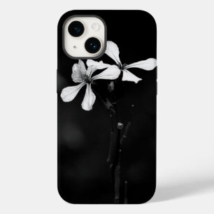 Coque Pour iPhone 14 floral noir et blanc minimal