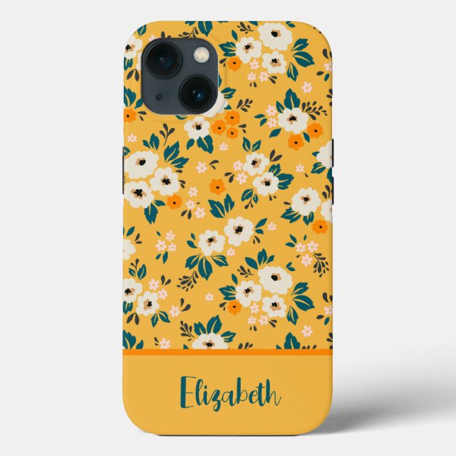Coques Case-Mate iPhone Floral Or Personnalisé (Verso)