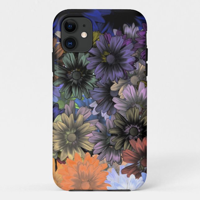 Coques Case-Mate iPhone Floral orange et bleu (Dos)